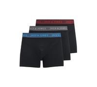 JACK & JONES Jacwaistband Trunks 3 Pack Noos Jr Garçon Caleçon boxeur, Noir - Bleu - Rouge - Gris, 128