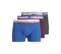 JACK & JONES Jacwayne Solid Trunks Lot de 3 Boxers Caleçon Boxeur, Forest River/Pack : True Blue-Vineyard Wine, L Homme