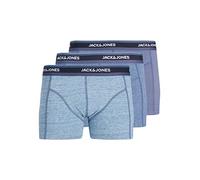 JACK & JONES JACWELLS Trunks 3 Pack Caleçon Boxeur, Indigo Vintage-Bleu Twisted-Bleu Twisted, S Homme