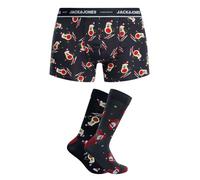 JACK & JONES Jacxmas Boîte Cadeau Avocat Caleçon Boxeur, Dark Navy/Pack : Forest River, Dark Navy, L Hommes