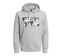 JACK & JONES Jcodust Sweat à Capuche Sn Sweatshirt, Gris Clair mélangé/détails : Nouvelle Longueur, L Homme
