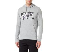 JACK & JONES Jcodust Sweat Hood Sn Sweatshirt à Capuche, Gris Clair chiné/détail : Nouveau Lgm, M Homme