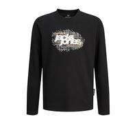JACK & JONES Jcogrid Branding Tee Ls Crew Neck JNR, Noir, 14 Ans Hommes