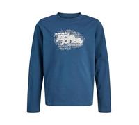 JACK & JONES Jcogrid Branding Tee Ls Crew Neck JNR, Titane, 16 Ans Hommes