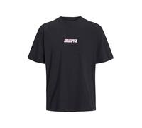 JACK & JONES Jcointerlude Floral Back Tee SS Crew T-Shirt, Noir, S Hommes