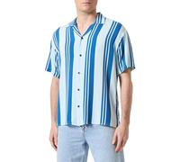 JACK & JONES JCOJEFF AOP Resort T-Shirt SS Relax, Soothing Sea/Stripes : Rayures, L