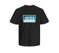 JACK & JONES JCOLOGAN FST T-Shirt à col Rond imprimé été, Noir, S