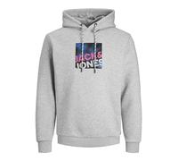 Jack & Jones Jcologan Sweat à Capuche Aw23 Sweatshirt, Gris Clair chiné/détail : Nouveau Lgm, L Homme