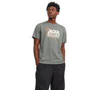 JACK & JONES Jcomap Logo SS Crew Neck Sn T-Shirt, Agave Green, XS Homme