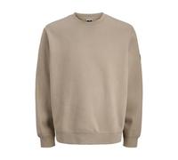 JACK & JONES Jcopoint Sweat Badge Crew Neck BF col Rond, Desert Taupe, L Homme