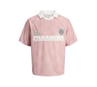 JACK & JONES Jcoretreat AOP Polo à col Ouvert en Maille SS pour Homme, Pink Icing, M