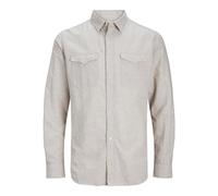 JACK & JONES Jcosheridan Linen Blend Shirt LS Chemise à Manches Longues, Vaisselle, XL Homme