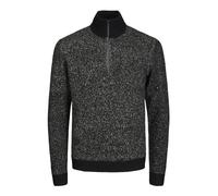 Jack & Jones Jcospace Knit Demi-Fermeture éclair Sn Sweater, Noir/Motif : Noir Peyote Neps, S Homme