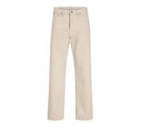 JACK & JONES Jean Coupe Ample pour Homme - Taille Haute - Fermeture Classique - Confortable et Durable, Beige Clair, 30W / 34L