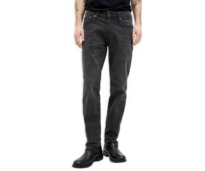 JACK & JONES Jean stretch pour homme - Jean confortable pour homme coupe droite en denim élastique délavé avec fermeture éclair, taille moyenne et design à 5 poches, idéal pour le quotidien et les
