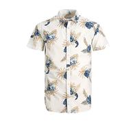 JACK & JONES JJBECS Chemise de Loisirs pour Homme Coupe ajustée Imprimé intégral Tailles S M L XL XXL, Cloud Dancer, M