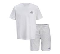 JACK & JONES Jjbrandon Tee Shorts Set MP, Blanc, S Hommes