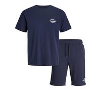JACK & JONES Jjbrandon Tee Shorts Set MP, Blazer Bleu Marine, XS Hommes