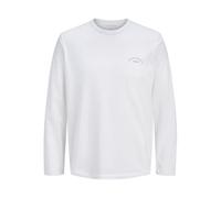 JACK & JONES Jjcollege Logo Tee Ls Crew Neck, Blanc éclatant., M