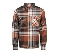 JACK & JONES Jjdarren Surchemise en Flanelle Ls Chemise décontractée, Mocha Bisque, S Homme