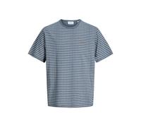JACK & JONES Jjdevin Daytona Striped Tee SS Crew Neck Shirt rayé à col Rond, Blue Mirage, XL Hommes
