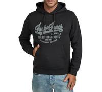 JACK & JONES Jjeadrian Sweat à capuche pour homme, coupe régulière, grande taille, noir, gris, vert, marron, beige, bleu, tailles S, M, L, XL, XXL, 3XL, 4XL, 5XL, 6XL, 7XL, 8XL, Noir (Jack & Jones