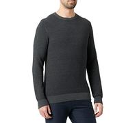 JACK & JONES JJEATLAS Knit Crew Neck Noos Sweater, Gris foncé mélangé, L Homme