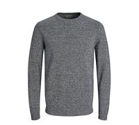 JACK & JONES Jjebasic Knit Crew Neck Noos, Pull Homme, Bleu (Navy Blazer Detail: Twisted With Jet Stream), Large