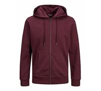 JACK & JONES Jjebasic Sweat Zip Hood Noos Veste à Capuche, Rouge (Port Royale/Reg), S Homme
