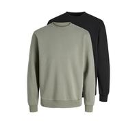 JACK & JONES Jjebradley Sweat Crew 2Pk MP, Vétiver, L (Lot de 2) Homme