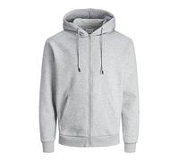 Jack & Jones - Sweat à capuche zippé JJEBRADLEY Homme Gris clair chiné XXL