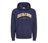 JACK & JONES Jjecaleb Sweat À Capuche Varsity Noos Pls Homme Sweatshirt à capuche, Blazer Bleu Marine., 4XL