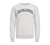 JACK & JONES Jjecaleb Varsity Sweat Crew Neck Sn Jnr Garçon Maillot de survêtement, White Melange/Fit:loose, N/A