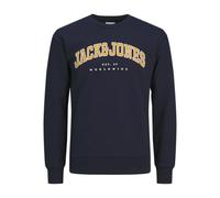 JACK & JONES Jjecaleb Varsity Sweat Crew Neck Sn Mni Garçon Maillot de survêtement, Navy, 128