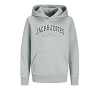 JACK & JONES Jjecaleb Varsity Sweat Hood Noos JNR Sweatshirt à Capuche, Iceberg Green, 176 Garçon