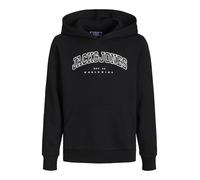 JACK & JONES Jjecaleb Varsity Sweat Hood Sn Jnr Garçon Sweatshirt à capuche, Black/Fit:loose, 152