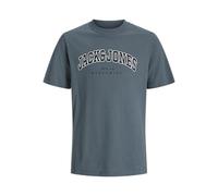 JACK & JONES Jjecaleb Varsity Tee SS O-Neck Noos JNR T-Shirt, tempête, 12 Ans Hommes