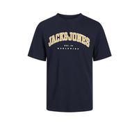 JACK & JONES Jjecaleb Varsity T-Shirt à col Rond SS Noos, Blazer Bleu Marine, S Homme