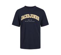 JACK & JONES Jjecaleb Varsity Tee SS O-Neck NOO Pls T-Shirt, Blazer Bleu Marine, 6XL Hommes