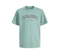 JACK & JONES Jjecaleb Varsity Tee SS O-Neck Noos JNR T-Shirt, Bleu minéral, 8 Ans Hommes