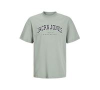 JACK & JONES Jjecaleb Varsity Tee SS O-Neck Noos JNR T-Shirt, Vert glacé/Coupe : Ample, 140 Garçon