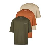 JACK & JONES JJECHARGE Lot de 3 t-shirts pour homme - Col rond - Manches courtes - Imprimé en noir, blanc, beige, vert, gris, marron - Tailles S, M, L, XL, XXL, 3XL, Lot de 4 (Crock/Mocha Bisque