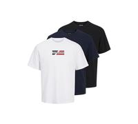JACK & JONES Jjecorp Graphic Tee SS O-3Pk MP Noos T-Shirt Graphique, Sky Captain, XL (Lot de 3) Hommes