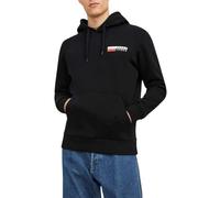 JACK & JONES Jjecorp Logo Sweat À Capuche Play Noos Sweatshirt à capuche, Homme, Noir/Imprimé : P4 Small Print, M