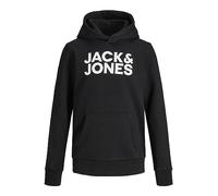 JACK & JONES Jjecorp Logo Sweat À Capuche Ss19 Noos Jr Garçon Sweatshirt à capuche, Noir - Blanc, 164