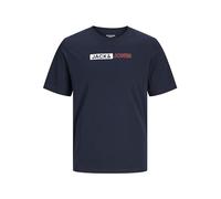 JACK&JONES PLUS Jjecorp Logo Tee Play SS O-n Noos Pls T-Shirt, Navy Blazer/Print:Play 5, XXXXXL Homme