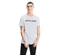 JACK & JONES Jjecorp Logo Tee Ss Crew Neck Noos, T-Shirt Homme, Blanc (White Detail: Slim Fit), X-Large