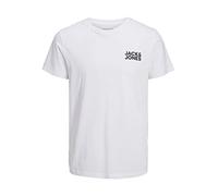 JACK & JONES Jjecorp Logo Tee SS O-Neck Noos T-Shirt, Blanc/Coupe Mince/Petit imprimé/Noir, XL Homme