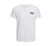 Jack & Jones Jjecorp Logo Tee SS O-Neck Noos T-Shirt Homme, White/Fit : Slim/Small Print/Black, X-Small