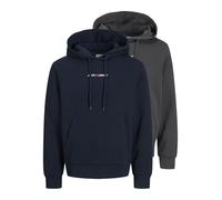 Jack & Jones JJECORP Lot de 2 sweats à capuche pour homme avec logo Old MP SMU, Gris, XXL